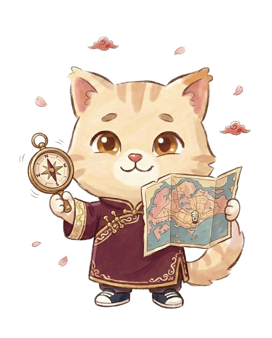 BaziBoss holding a compass and map